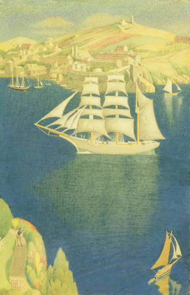 Detail of The White Barque at Fowey, 1943 by Joseph Edward Southall