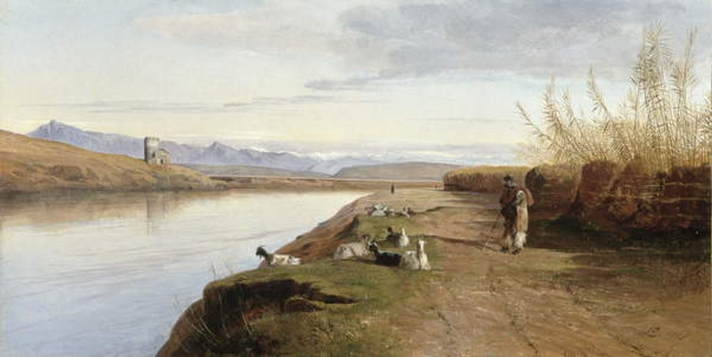 Detail of The Roman Campagna, 1860 by Edward Lear