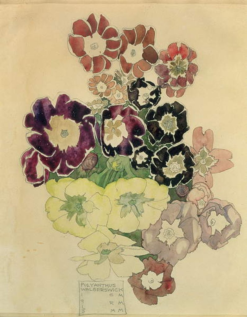 Detail of Polyanthus, Walberswick, 1915 by Charles Rennie Mackintosh