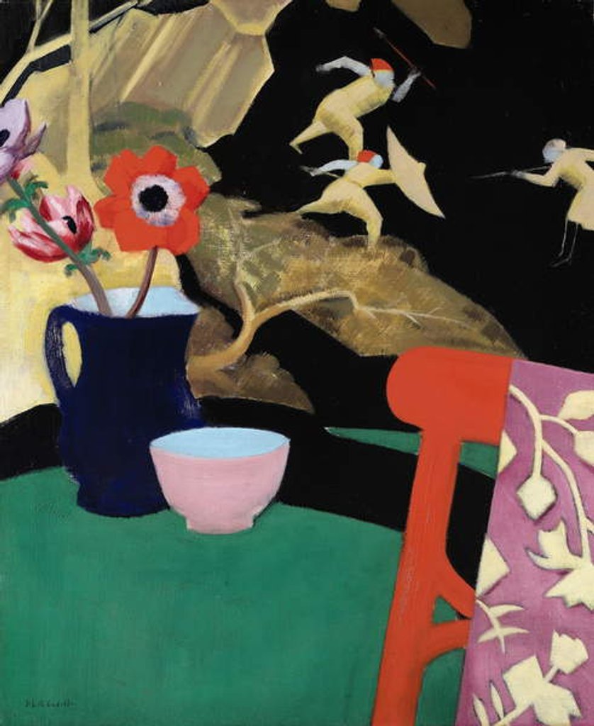 Detail of Still Life with a Lacquer Screen by Francis Campbell Boileau Cadell