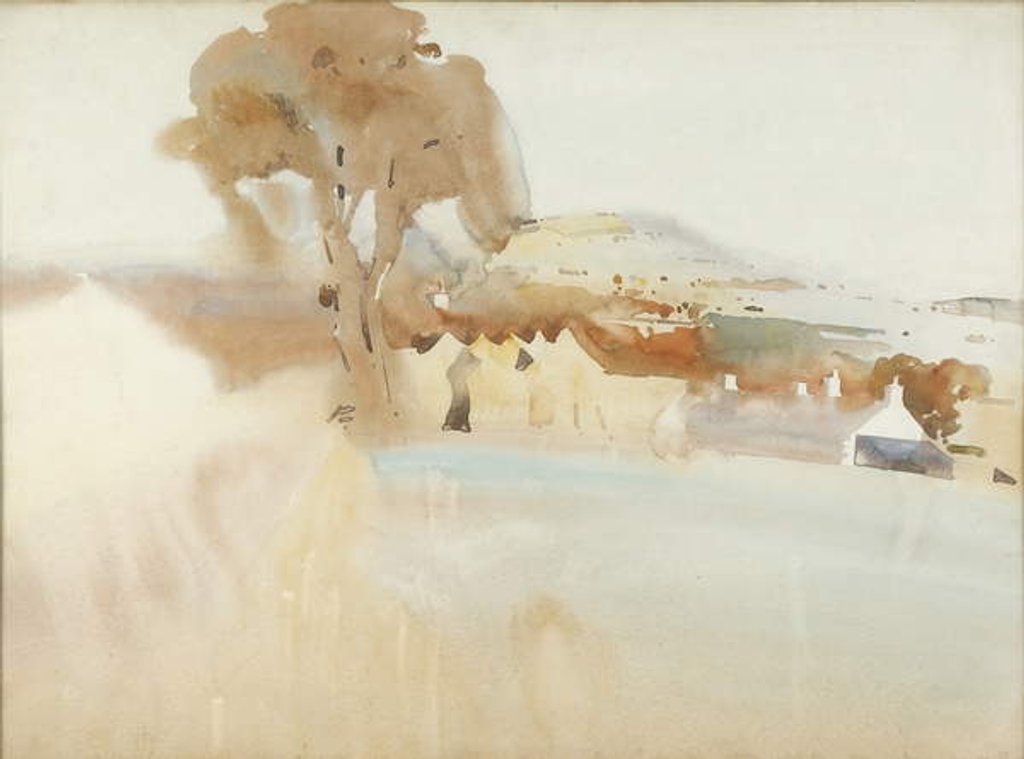 Detail of Scottish Farm by an Estuary by Arthur Melville