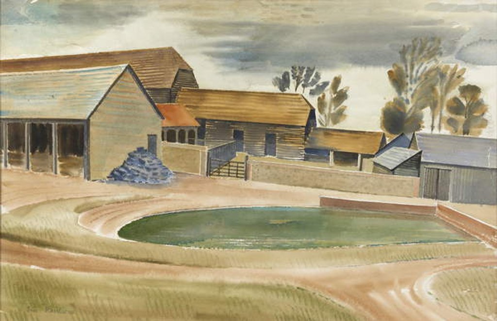 Detail of Farmyard by Eric Ravilious