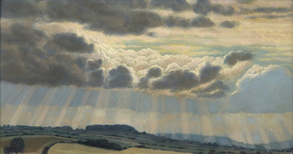 Detail of Landscape with clouds, 1963 by Raymond Booth