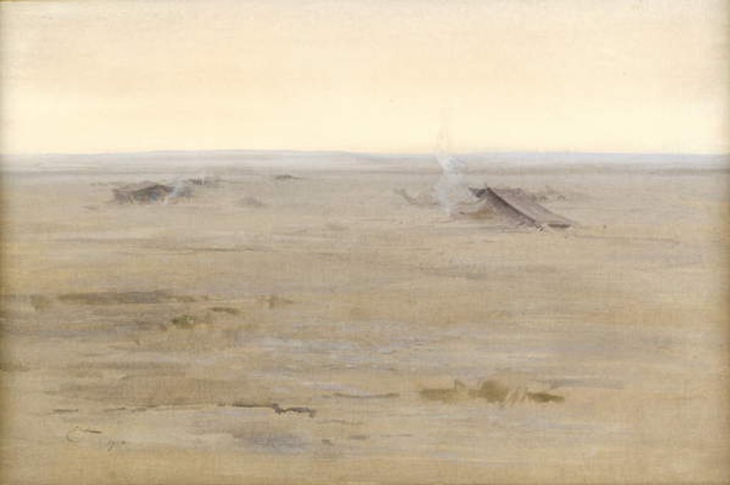 Detail of Camp in the desert, 1914 by Edwin John Alexander