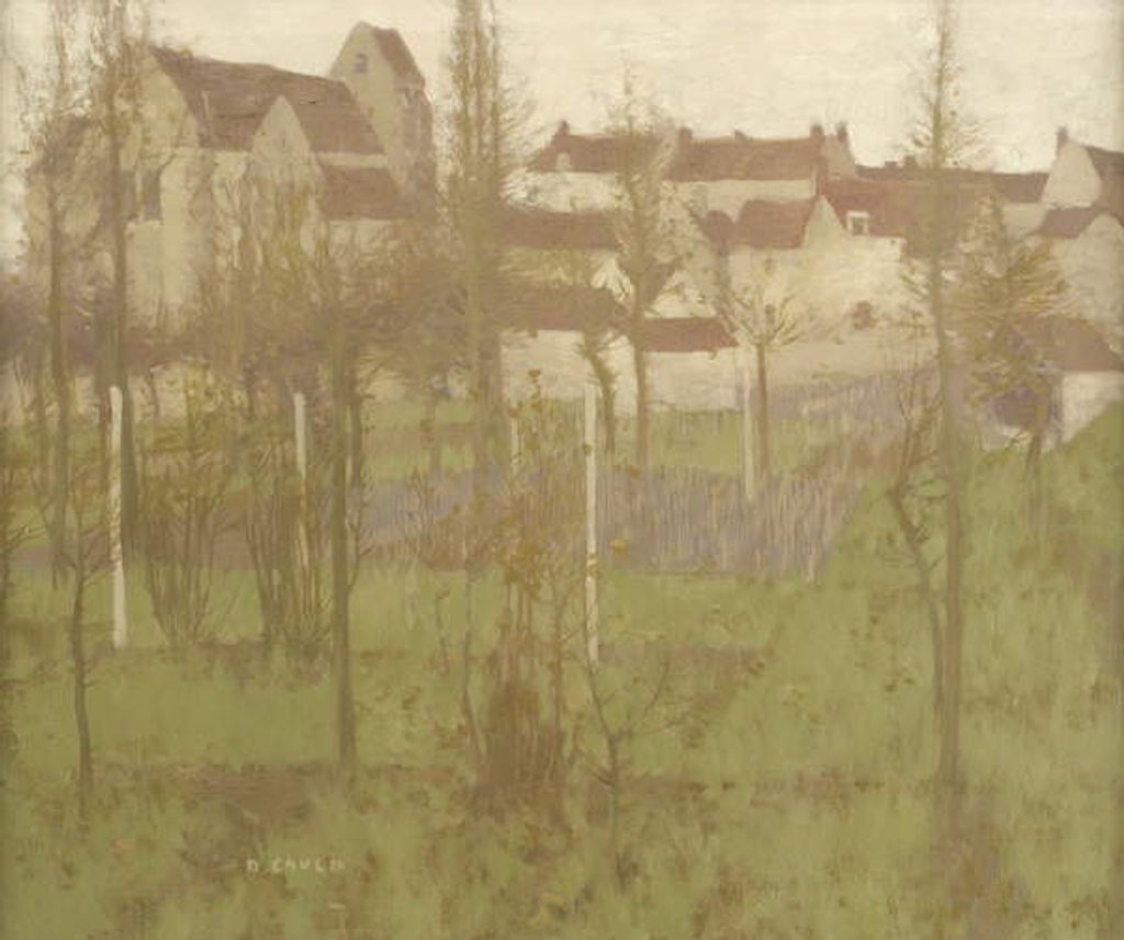 Detail of Grez from the river, c.1896 by David Gauld
