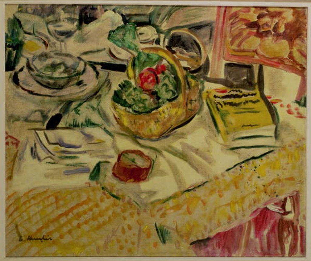 Detail of Still Life with a Basket of Vegetables by George Leslie Hunter