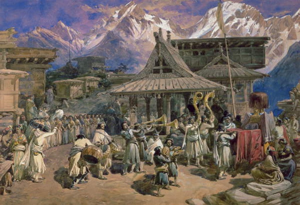 Detail of Puja at Chini Bashahr, Himalayas, c.1859-66 by William 'Crimea' Simpson