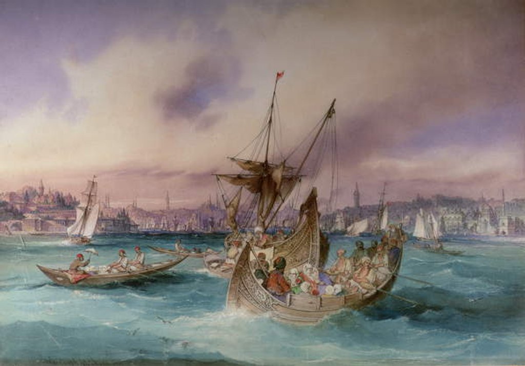 Detail of The Entrance to the Golden Horn, Constantinople by Amadeo Preziosi