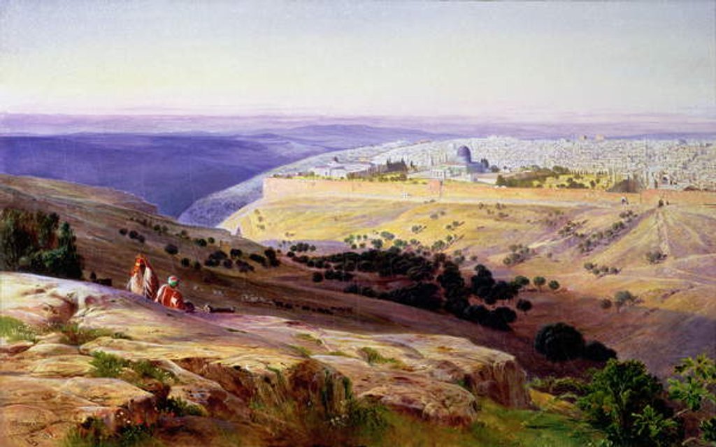 Detail of Jerusalem from the Mount of Olives, Sunrise, 1859 by Edward Lear