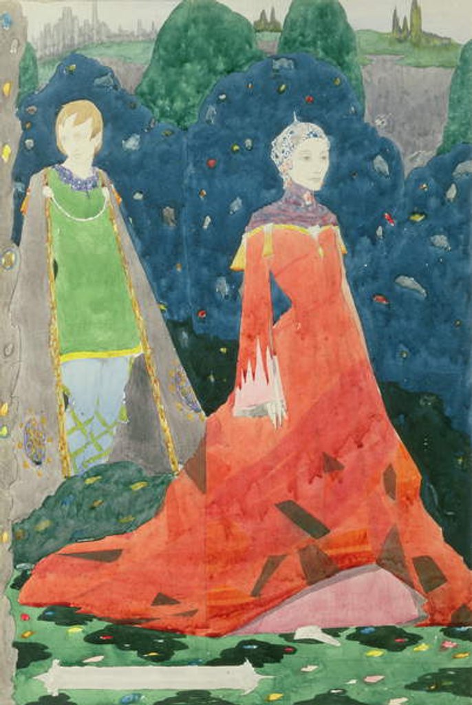 Detail of Design for Geneva Window showing the Countess Cathleen by Harry Clarke