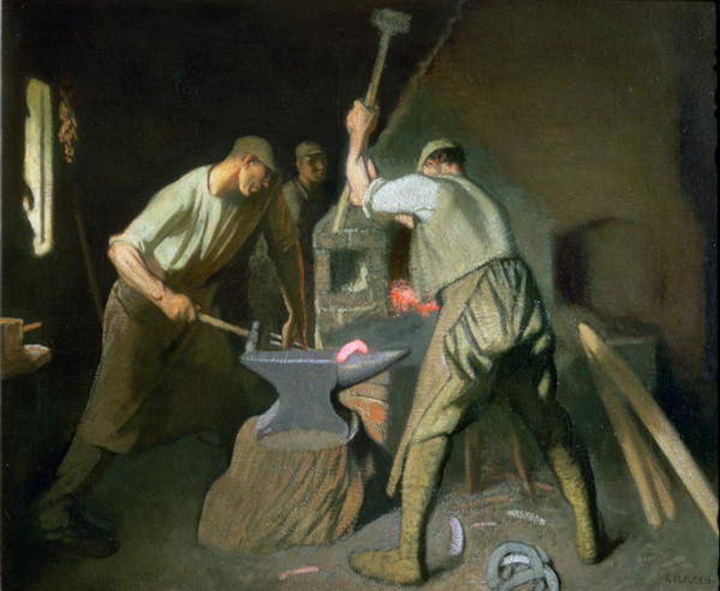 Detail of Our Blacksmith by George Clausen
