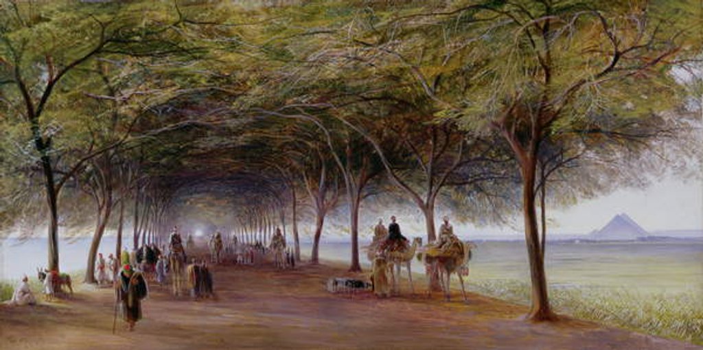 Detail of View of the Pyramids Road, Giza by Edward Lear