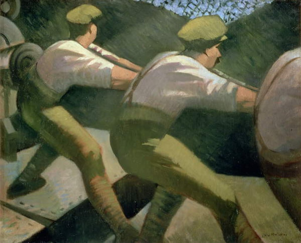 Detail of Loading a Gun in the Trenches, 1918 by Christopher Richard Wynne Nevinson