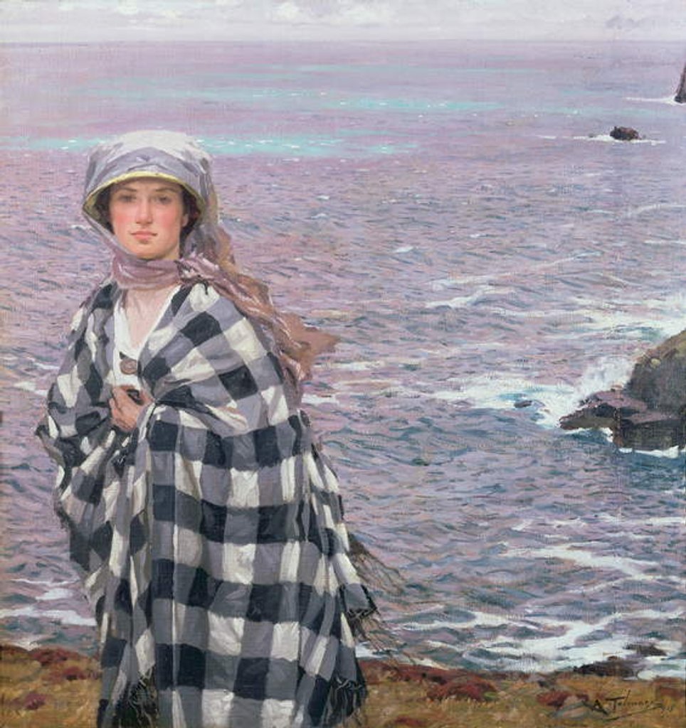 Detail of The Checked Shawl, 1915 by Algernon Mayow Talmage