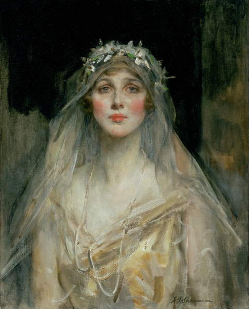 Detail of Portrait of a Bride by James Jebusa Shannon
