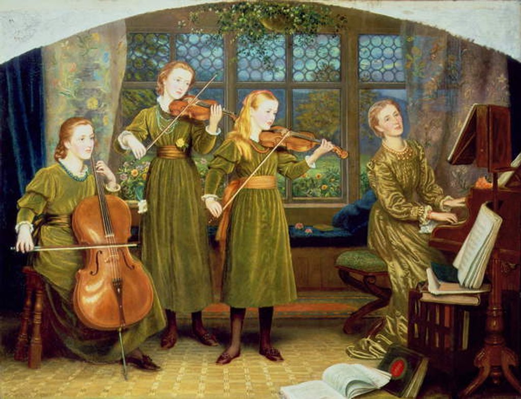 Detail of The Home Quartet: Mrs Vernon Lushington and her Children, 1883 by Arthur Hughes