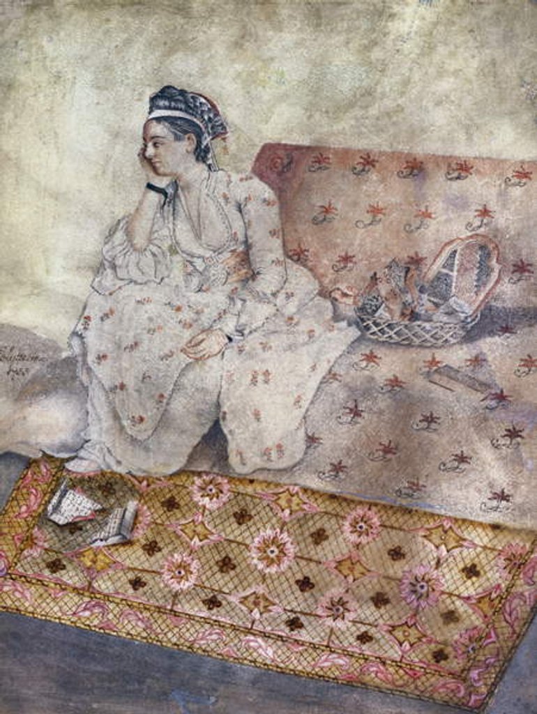 Detail of Portrait of Mary Gunning, Countess of Coventry by E. Lyttleton