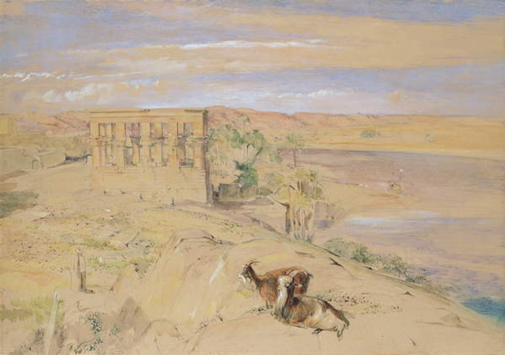 Detail of The Hypaethral Temple at Philae, 1850 by John Frederick Lewis