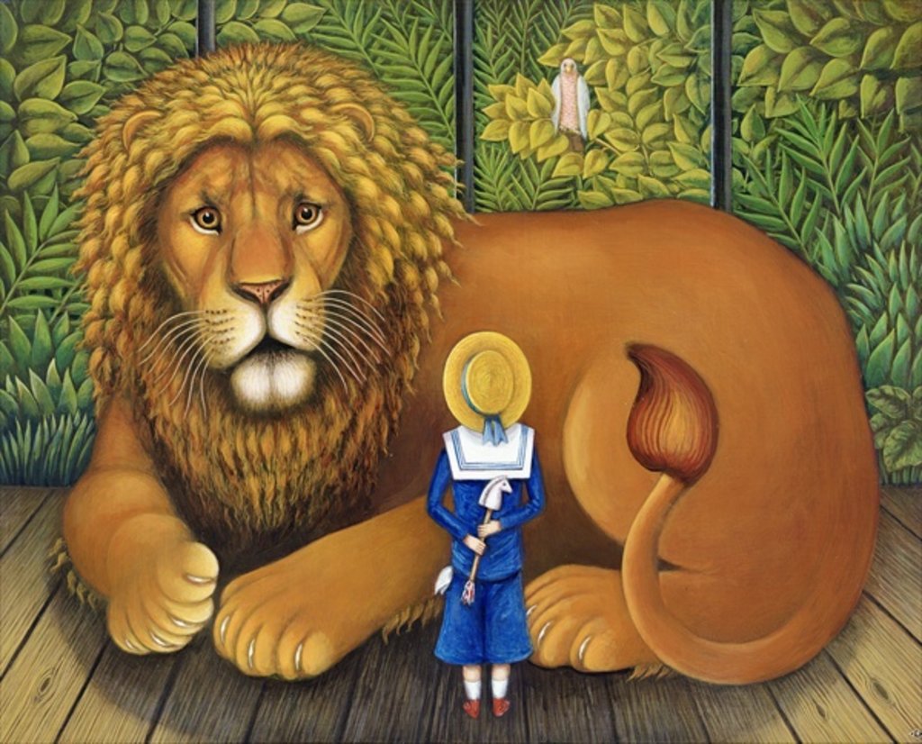 Detail of The Lion and Albert, 2001 by Frances Broomfield
