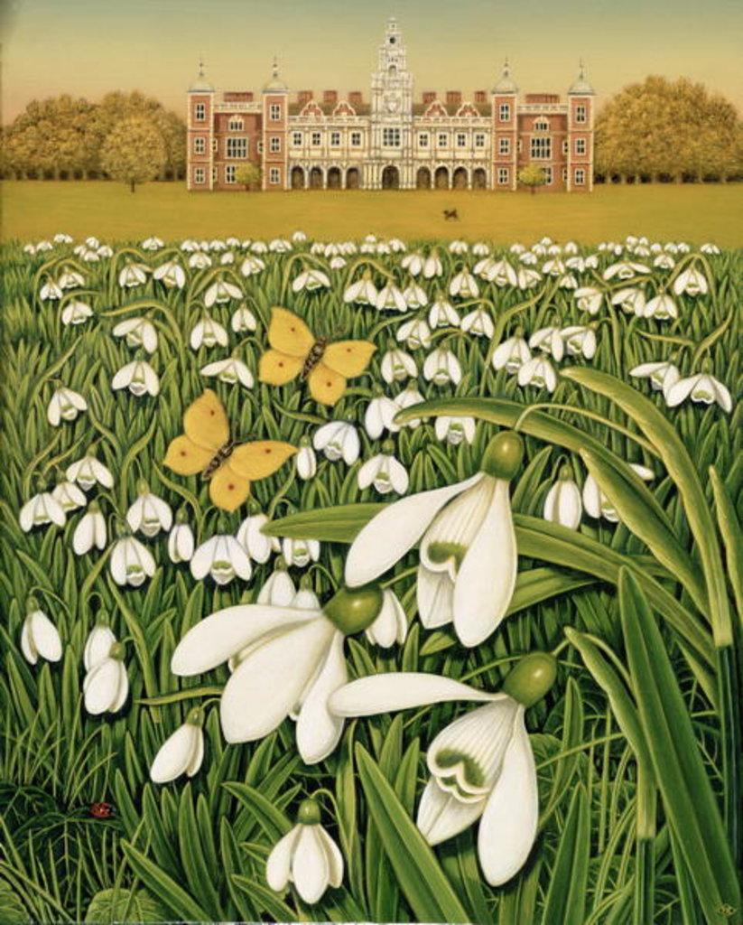 Detail of Snowdrop Day, Hatfield House, 1999 by Frances Broomfield