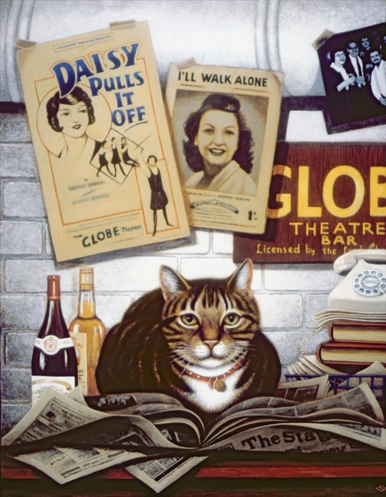 Detail of Beerbohm, the theatre cat by Frances Broomfield