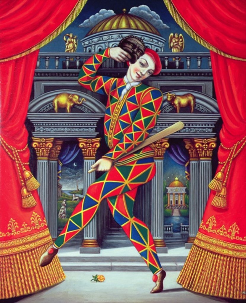 Detail of Harlequin at the Gates of Horn and Ivory, 2007 by Frances Broomfield