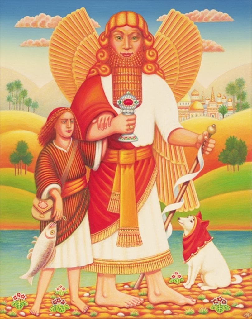 Detail of Tobias and the Angel, 2009 by Frances Broomfield