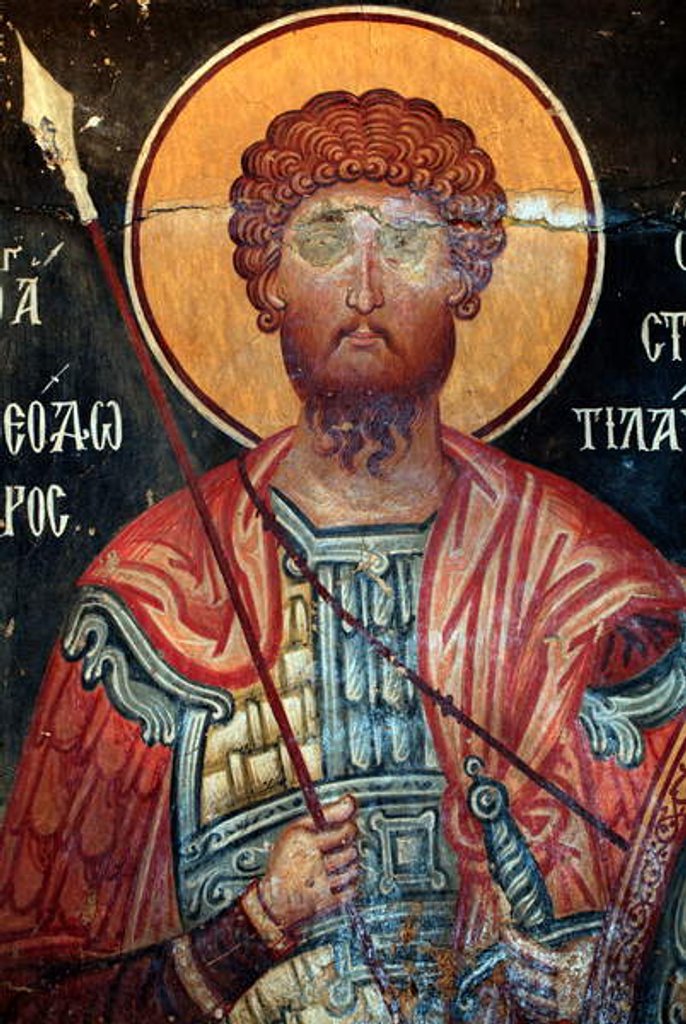 Detail of The Byzantine Fresco from the 15th century by Anonymous