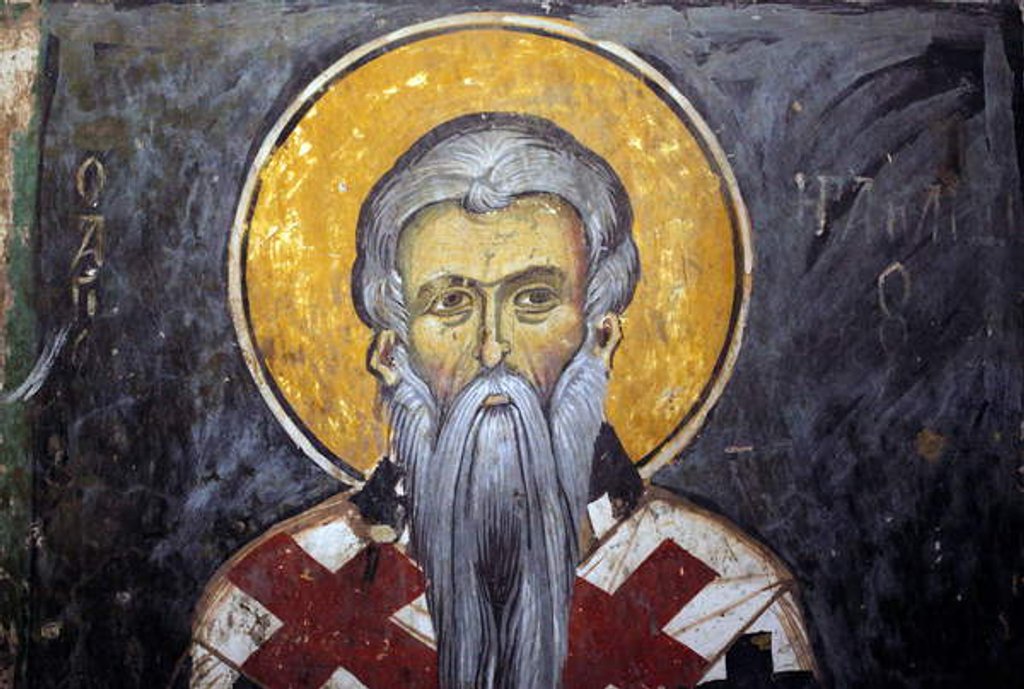Detail of Saint Iraklion Byzantin fresco by Anonymous