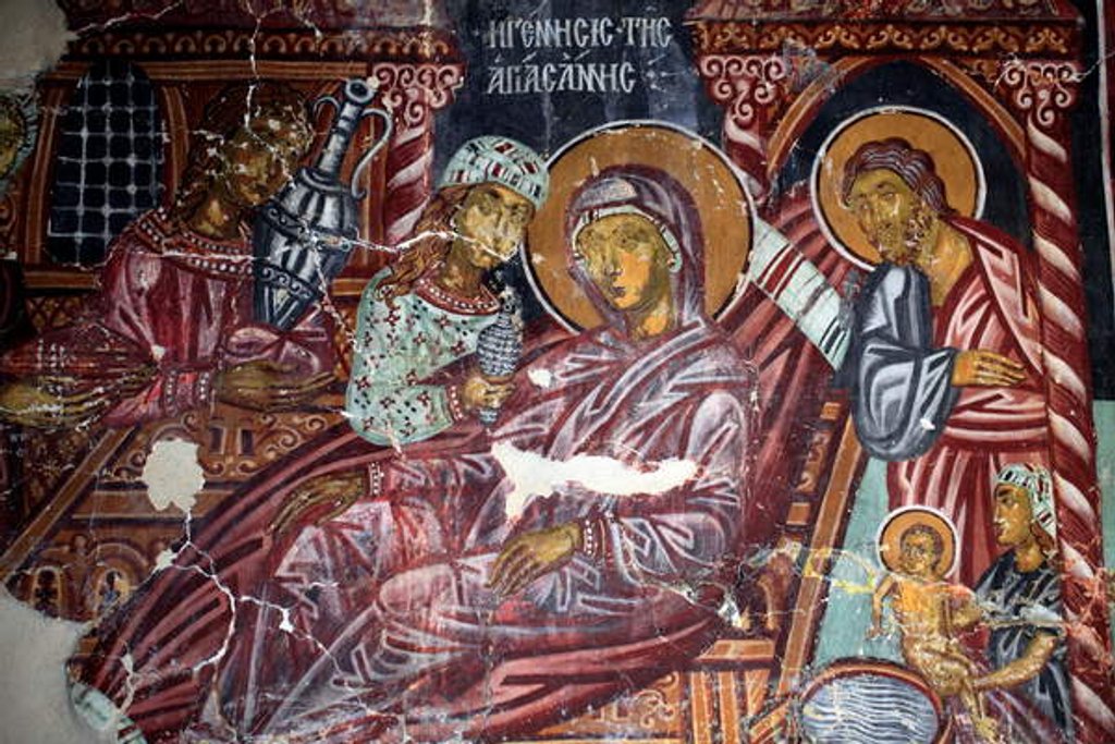 Detail of Byzantine fresco by Anonymous