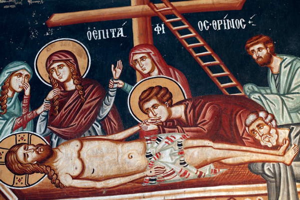 Detail of The descent from the cross by Anonymous