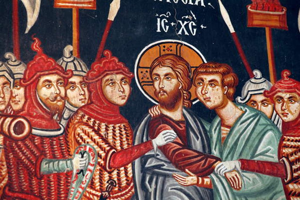 Detail of Byzantine fresco by Anonymous