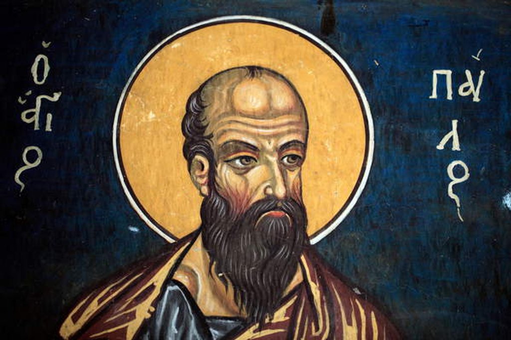 Detail of Saint Paul: Byzantine fresco by Anonymous