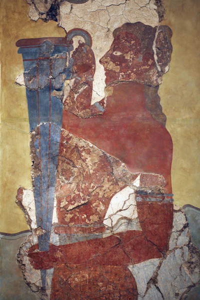 Detail of Copy - Minoan art. The “Cup-Bearer”, a figure from the procession Fresco by Minoan Minoan