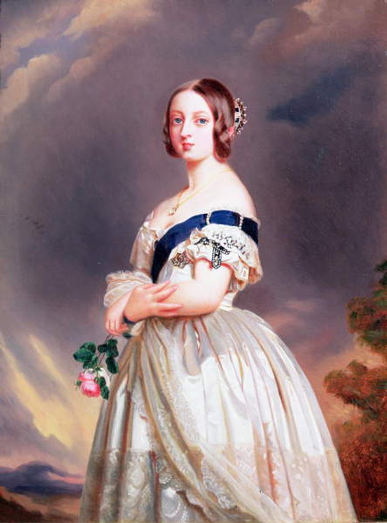 Detail of Queen Victoria 1842 by Franz Xaver Winterhalter