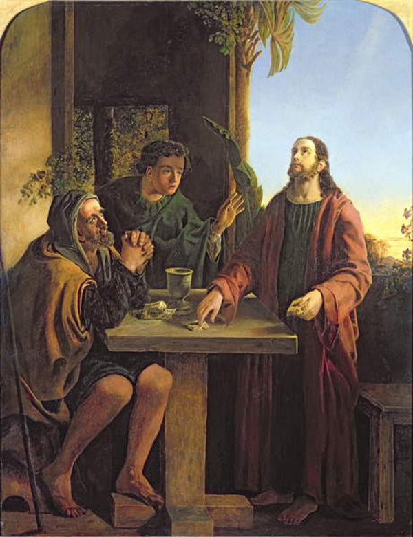 Christ at Emmaus posters & prints by James Smetham