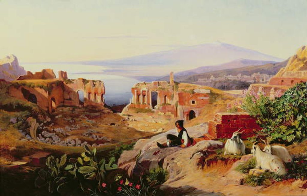 Detail of Taormina by Edward Lear