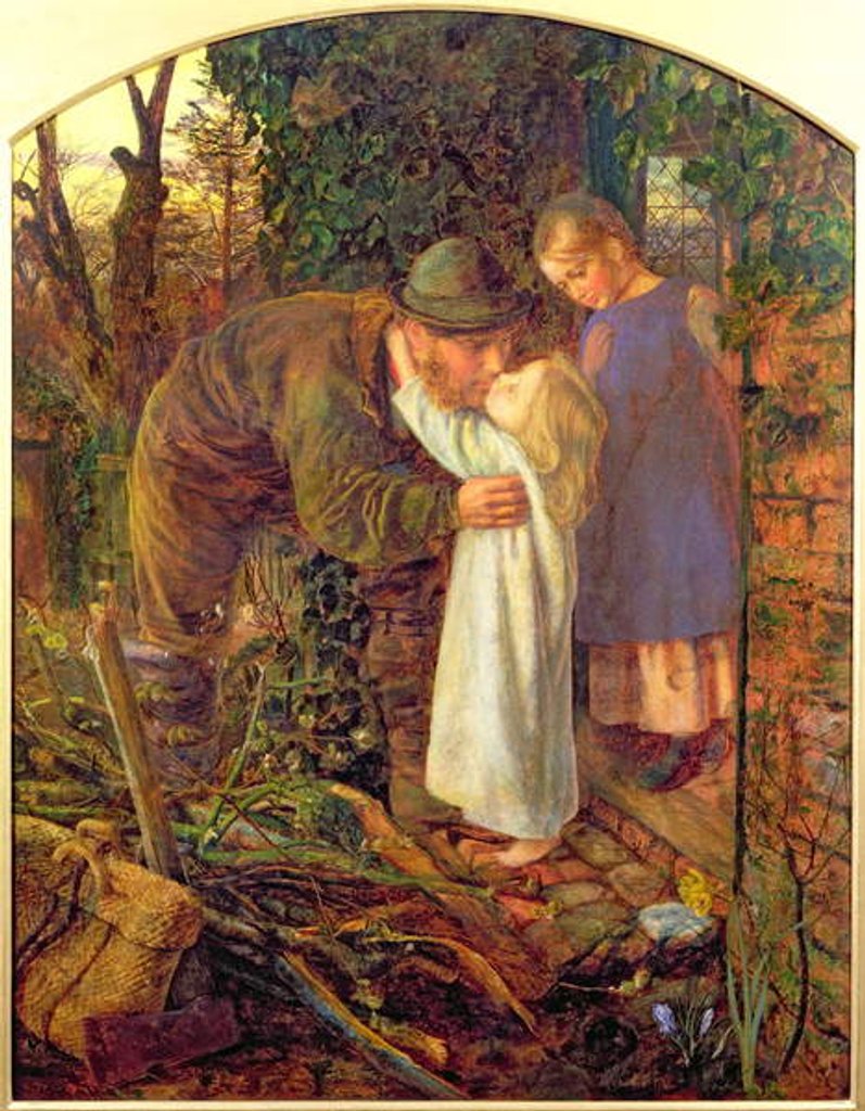 Detail of Home from work, 1861 by Arthur Hughes