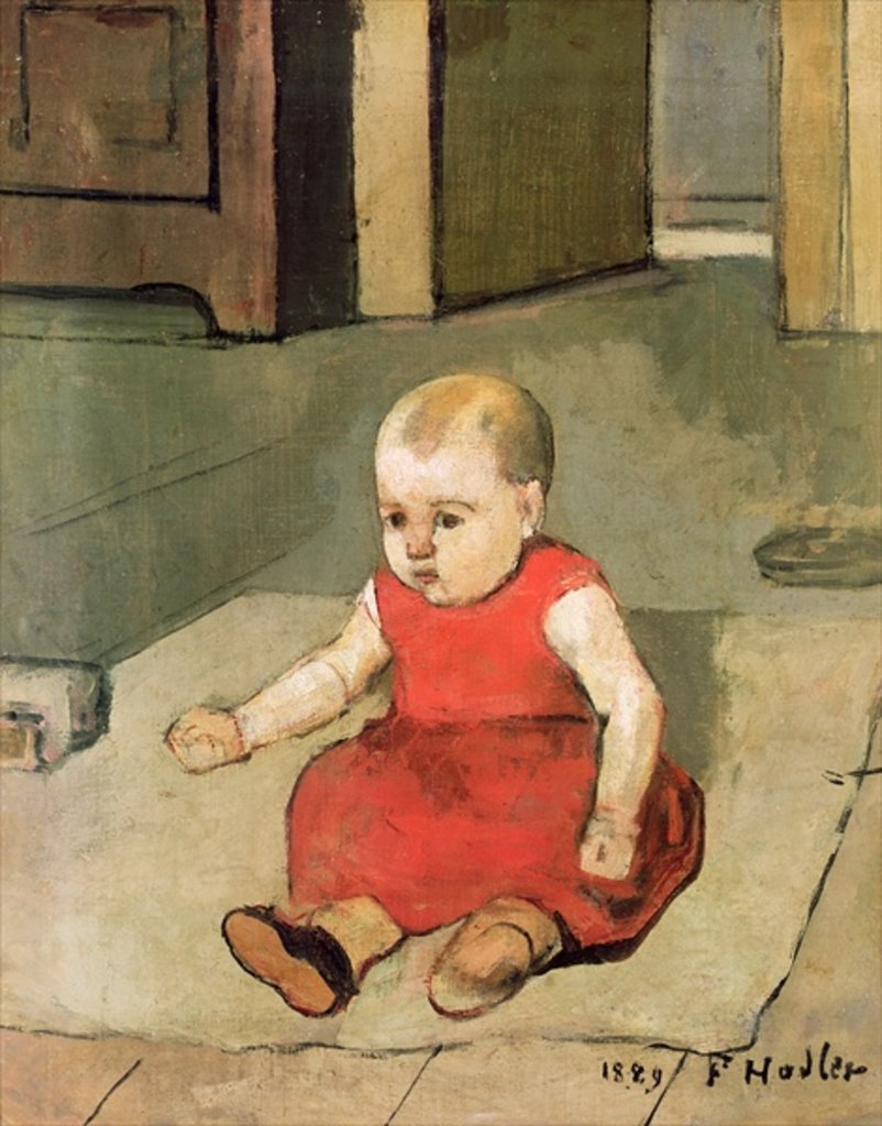 Detail of Little Hector on the floor, 1889 by Ferdinand Hodler