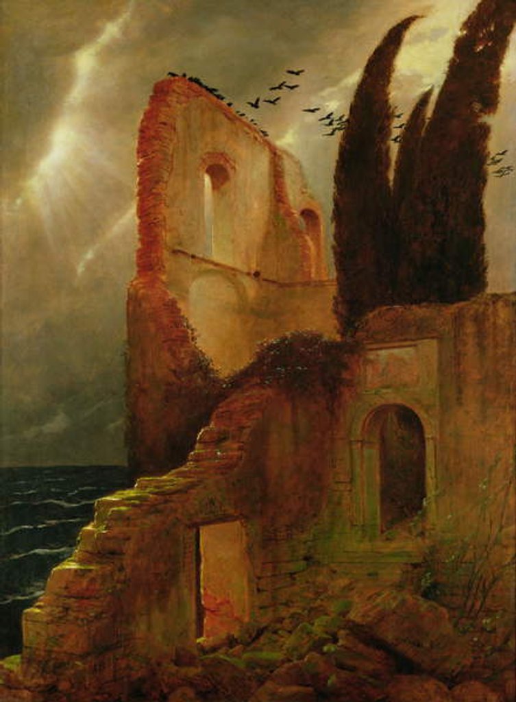 Detail of Ruin by the Sea, 1881 by Arnold Bocklin