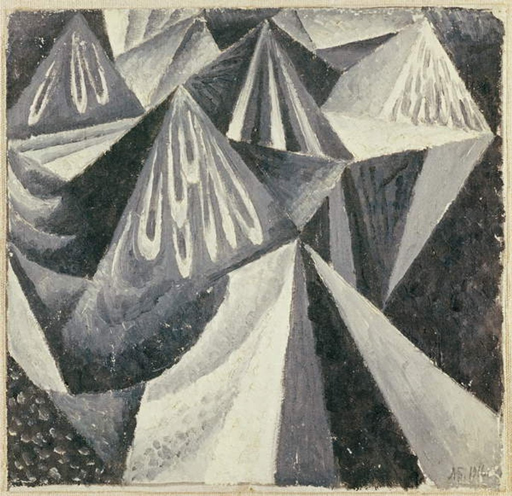 Detail of Cubo-Futurist Composition in Grey and White, 1916 by Alexander Bogomazov