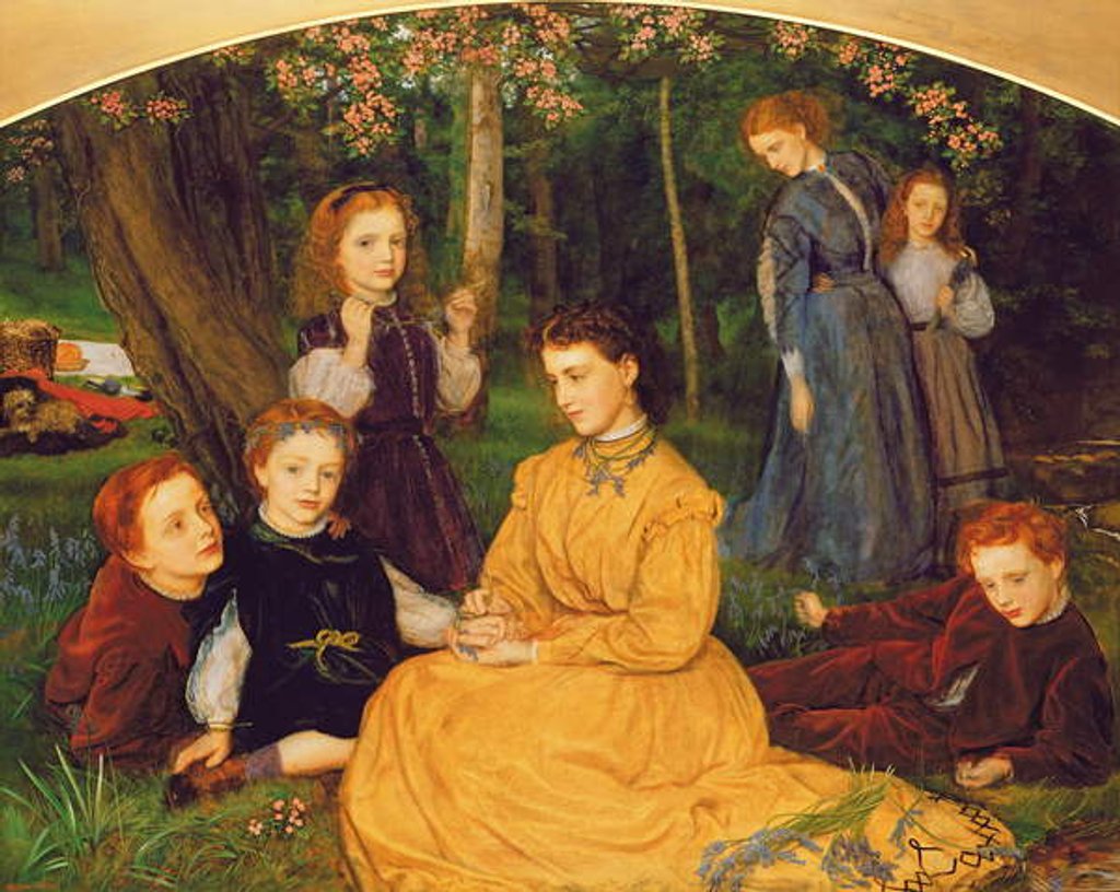 Detail of A Birthday Picnic - Portraits of the Children of W.W. Pattinson, Esq. of Felling, Near Gateshead, 1866-67 by Arthur Hughes