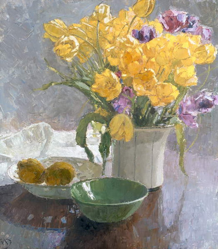 Detail of Still Life with Yellow Tulips by Carl Moll