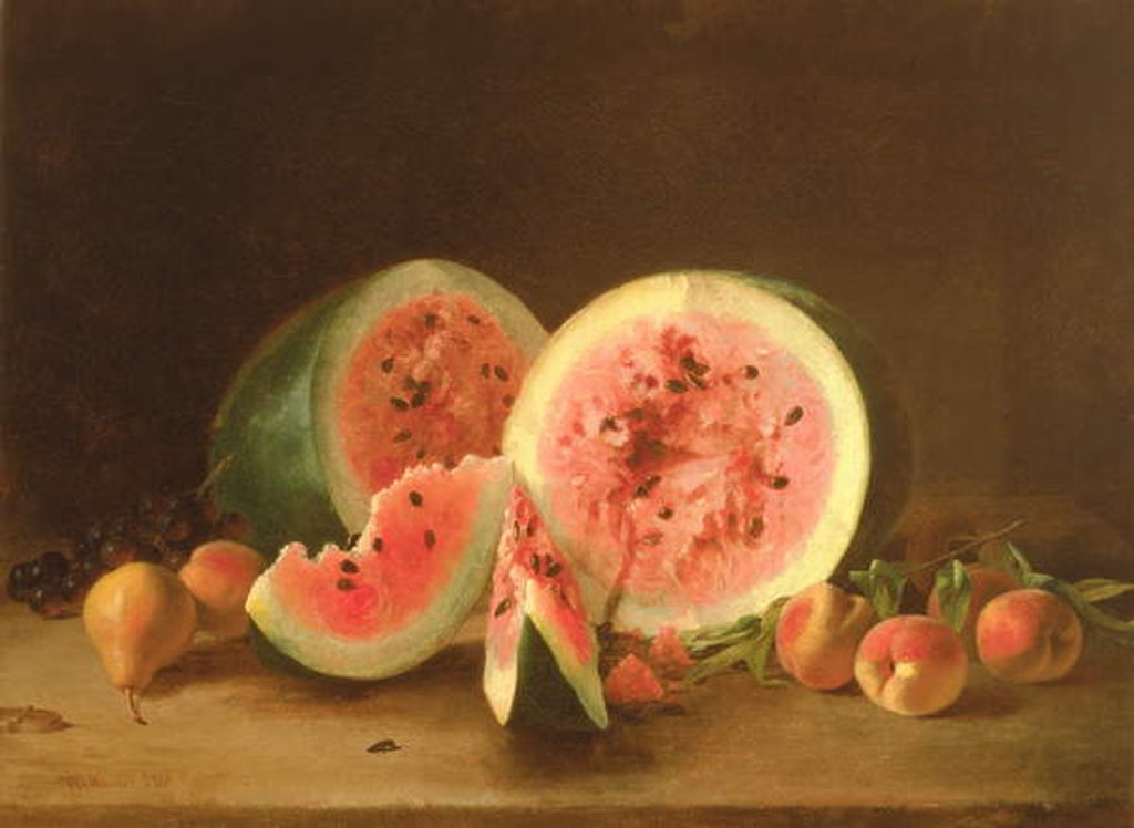 Detail of Still Life with Watermelon, 1865 by William Wheeler