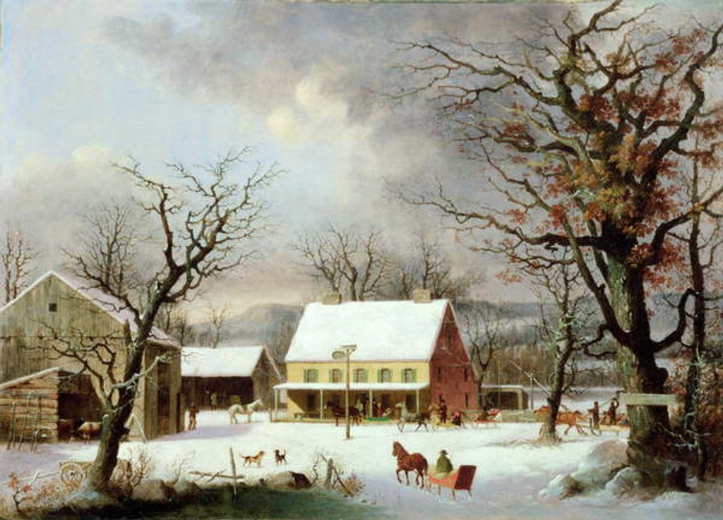 Detail of Seven Miles to Farmington, c.1853 by George Henry Durrie