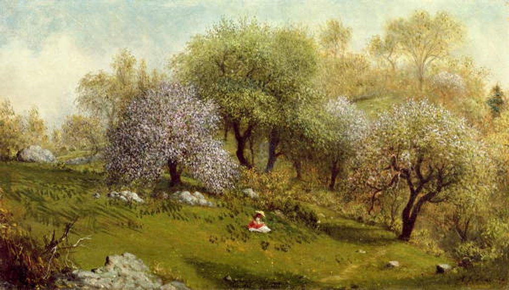 Detail of Girl on a Hillside, Apple Blossoms, 1874 by Martin Johnson Heade
