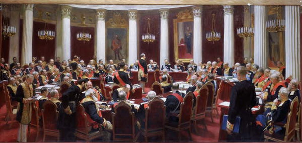 Detail of The centenary session of the State Council in the Marie Palace on 5th May 1901 by Ilya Efimovich Repin
