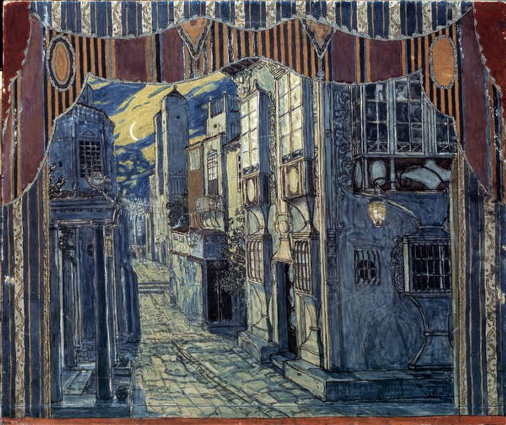 Detail of Set Design for 'The Barber of Seville', by Gioachino Rossini, 1924 by Aleksandr Jakovlevic Golovin