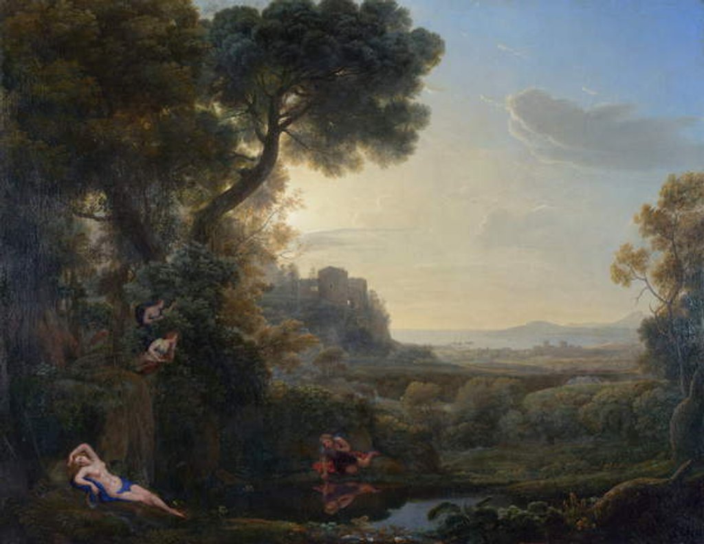 Detail of Landscape with Narcissus and Echo, 1644 by Claude Lorrain (1600-82)