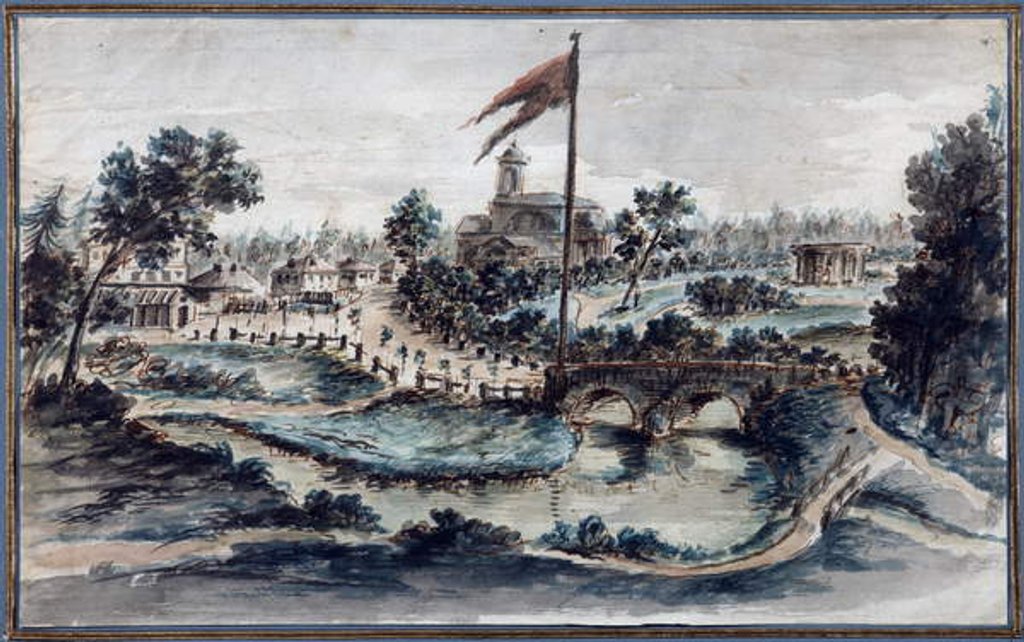 Detail of View of the Pavlovsk Park with the Hospital of St Mary Magdalene, c.1783 by Domenico Felice Lamoni